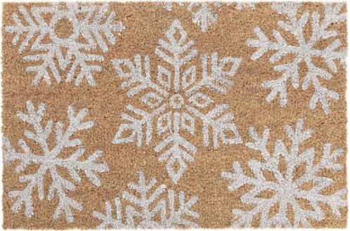 deurmat kokos - sneeuwvlokken - 60 x 40 cm - antislip -, Huis en Inrichting, Stoffering | Vloerbedekking, Verzenden
