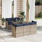 vidaXL 6-delige Loungeset met kussens poly rattan acacia, Verzenden, Nieuw, Rotan, Loungeset