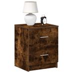 vidaXL Nachtkastjes 2 st met 2 lades 40x36x50 cm gerookt, Huis en Inrichting, Verzenden, Nieuw, Hout