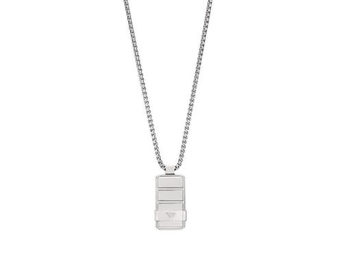 Emporio Armani EGS3078040 Heren Collier - Zilverkleurig, Huis en Inrichting, Woonaccessoires | Overige, Zo goed als nieuw, Verzenden