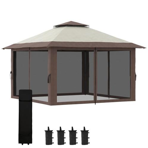 TRUUSK Vouwpaviljoen 4x4m Tuinpaviljoen In Hoogte Verstelbaa, Tuin en Terras, Partytenten, Nieuw, Verzenden