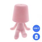 Oplaadbare LED Tafellamp - Denker - Roze Velours -, Ophalen of Verzenden, Nieuw