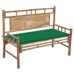 vidaXL Tuinbank met kussen 120 cm bamboe, Tuin en Terras, Tuinbanken, Verzenden, Nieuw, Hout
