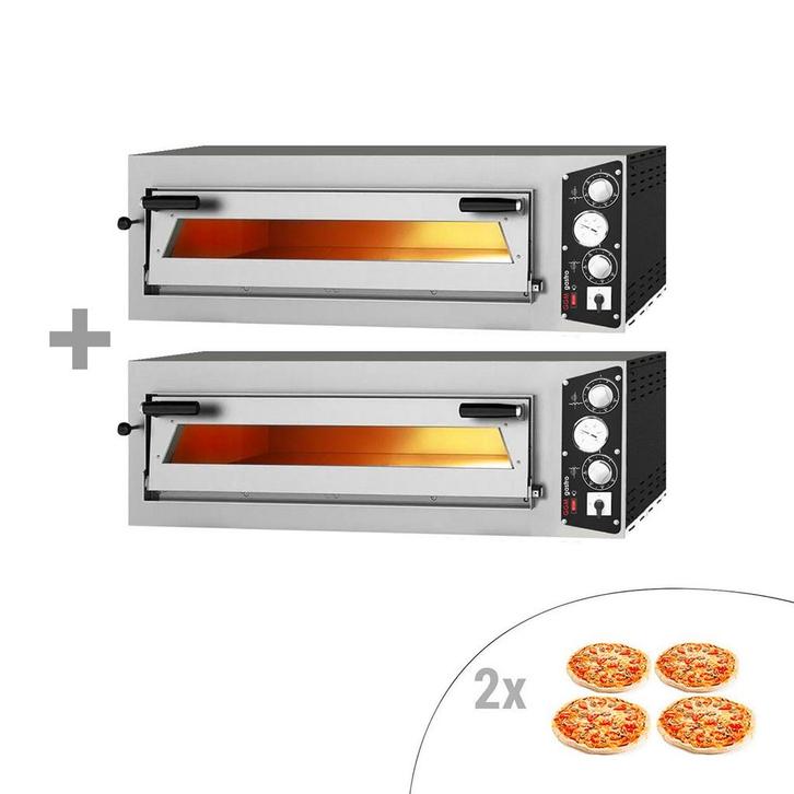GGM Gastro | (2 stuks) Elektrische pizzaoven - 4+4x 35cm - |, Tuin en Terras, Pizzaovens, Nieuw, Verzenden