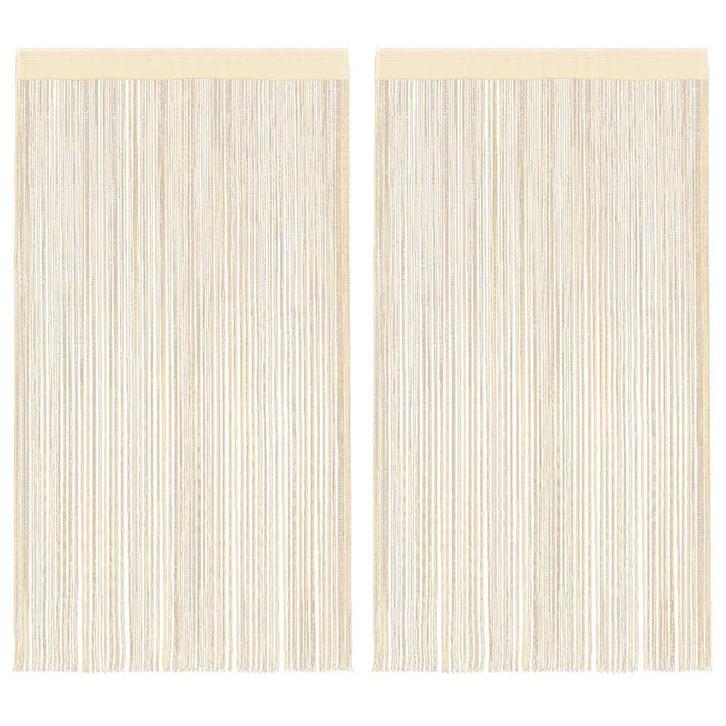vidaXL Draadgordijnen 140x250 cm crème 2 st, Huis en Inrichting, Stoffering | Gordijnen en Lamellen, Crème, Nieuw, Verzenden