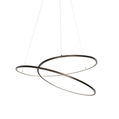 Design hanglamp brons 72 cm incl. LED 3-staps dimbaar -, Huis en Inrichting, Lampen | Hanglampen, Nieuw, Overige materialen, 75 cm of meer