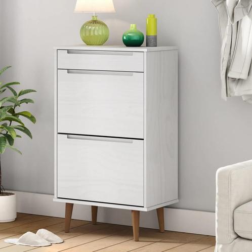 vidaXL Schoenenkast MOLDE 59,5x35x103 cm massief grenenhout, Huis en Inrichting, Kasten | Schoenenrekken, Nieuw, Verzenden