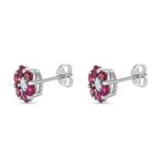 Oorbellen - 18 karaat Witgoud - 2.26ct. tw. Robijn - Diamant, Nieuw