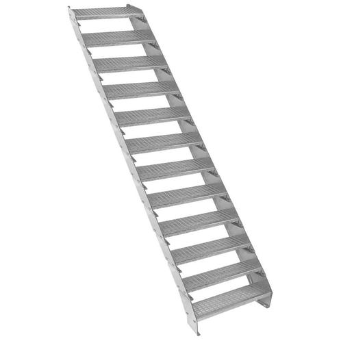 Monster Shop Verstelbare Galvaniseerde Trap - 12-delige, Doe-het-zelf en Verbouw, Ladders en Trappen, Verzenden
