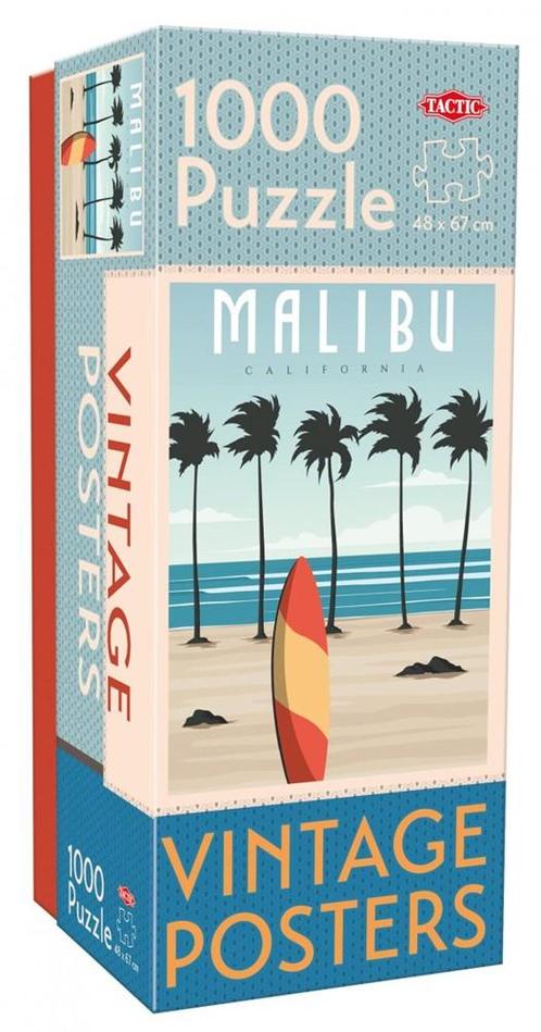 Vintage Cities - Malibu Poster Puzzel (1000 stukjes) |, Hobby en Vrije tijd, Denksport en Puzzels, Nieuw, Verzenden