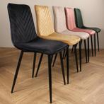 Eetkamerstoel  Velvet Zwart - Armstoel Zwart  - Stoel, Ophalen of Verzenden, Nieuw, Zwart