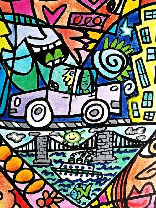 James Rizzi (after) - My Heart Lives In My Big Apple, Antiek en Kunst, Kunst | Tekeningen en Foto's