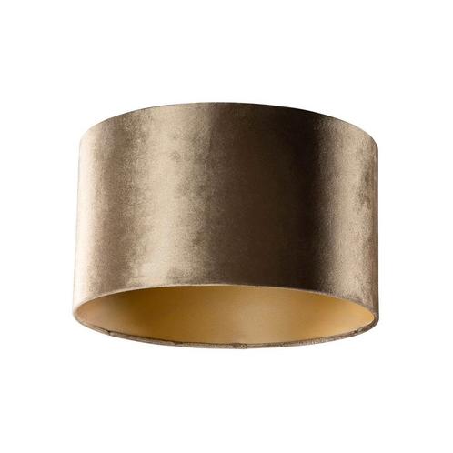 Velours lampenkap brons met gouden binnenkant 35/35/20, Huis en Inrichting, Lampen | Lampenkappen, Minder dan 25 cm, Rond, Overige kleuren