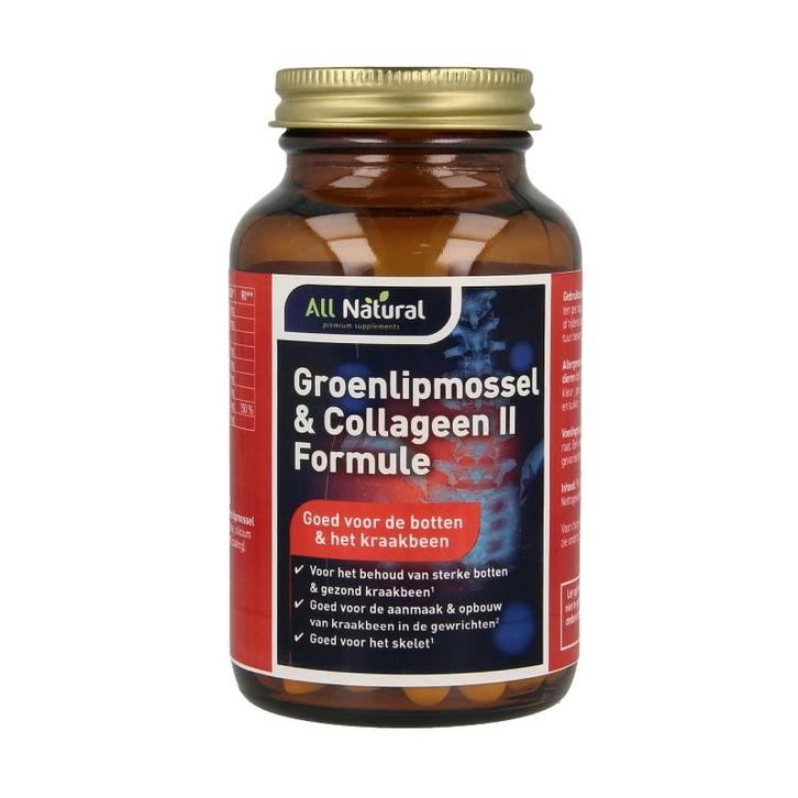All Natural Groenlipmossel & collageen II formule 60, Sport en Fitness, Gezondheidsproducten en Wellness, Verzenden