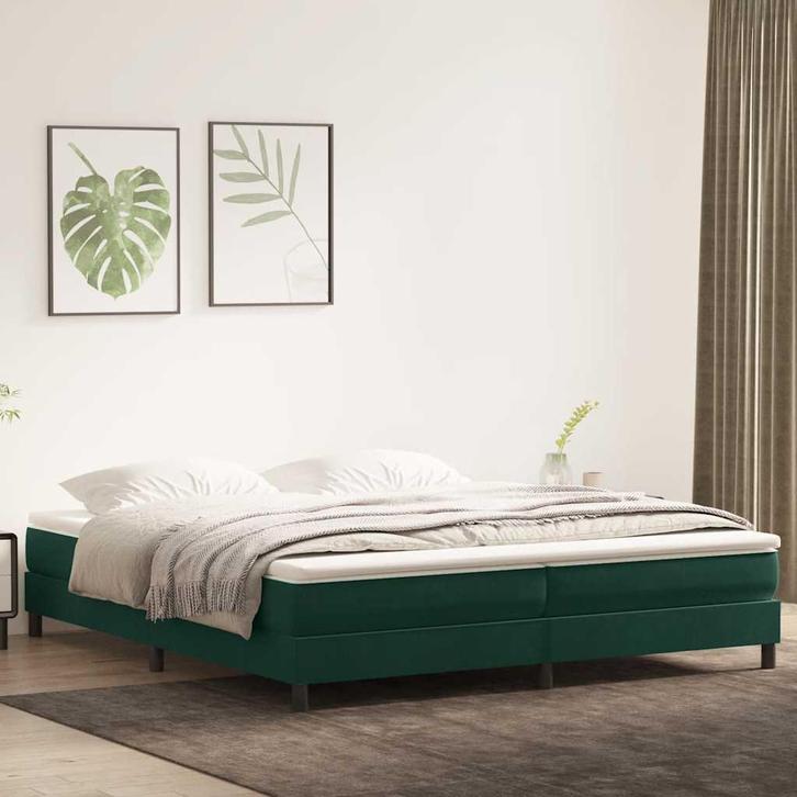 vidaXL Bed boxspring zonder matras 200x210 cm fluweel, Huis en Inrichting, Slaapkamer | Bedden, Groen, Nieuw, Stof, Verzenden