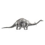 Zilveren broche van een Dinosaurus |  Langnek, Sieraden, Tassen en Uiterlijk, Broches, Gebruikt, Zilver, Zilver, Verzenden