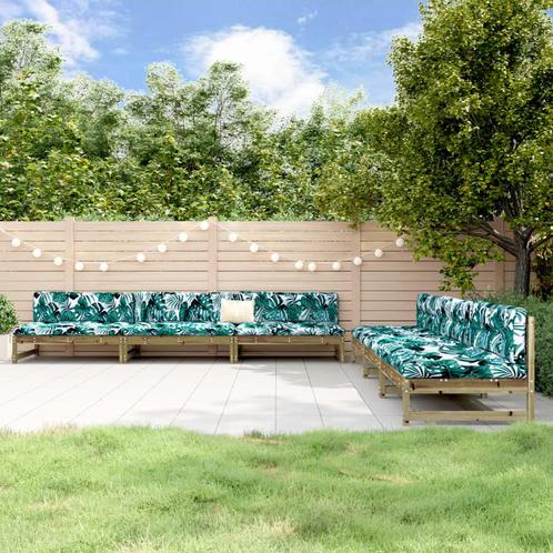 vidaXL 6-delige Loungeset geïmpregneerd grenenhout, Tuin en Terras, Tuinsets en Loungesets, Loungeset, Nieuw, 6 zitplaatsen, Verzenden