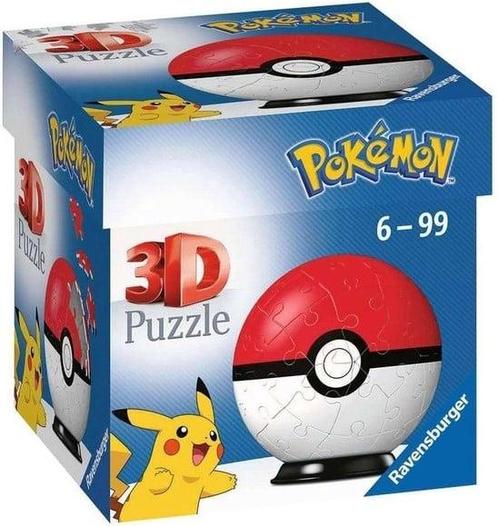 3D Puzzel - Pokemon Pokeball (54 stukjes) | Ravensburger -, Hobby en Vrije tijd, Denksport en Puzzels, Nieuw, Verzenden