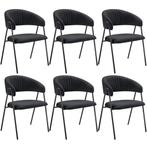 Eetkamerstoel Bedano, gestoffeerd, geweven stof, 150 kg - zw, Huis en Inrichting, Stoelen, Verzenden, Nieuw