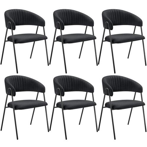 Eetkamerstoel Bedano, gestoffeerd, geweven stof, 150 kg - zw, Huis en Inrichting, Stoelen, Verzenden
