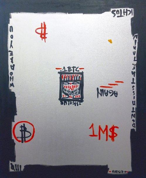 0xec6d0 (XX-XXI) - One Bitcoin Silver N°39 of 500 - XL, Antiek en Kunst, Kunst | Schilderijen | Modern