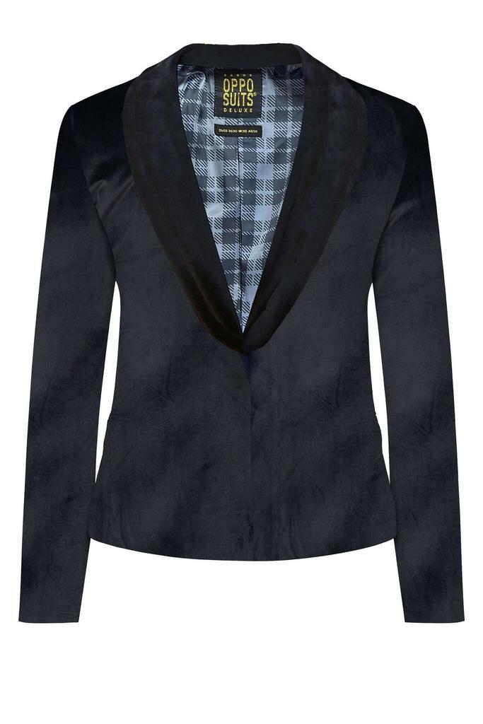 Zwarte Velvet Blazer Dames OppoSuits, Hobby en Vrije tijd, Feestartikelen, Nieuw, Verzenden
