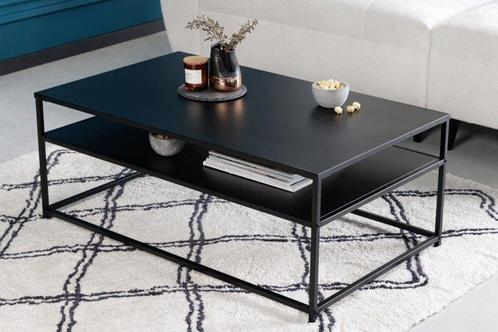 industrieele salontafel DURA STEEL 100cm zwart metaal met, Huis en Inrichting, Tafels | Salontafels, Ophalen of Verzenden