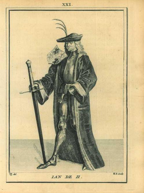 Portrait of John II, Count of Hainaut, Holland, and Zeeland, Antiek en Kunst, Kunst | Etsen en Gravures