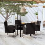 vidaXL 5-delige Tuinset zwart, Tuin en Terras, 4 zitplaatsen, Nieuw, Tuinset, Verzenden