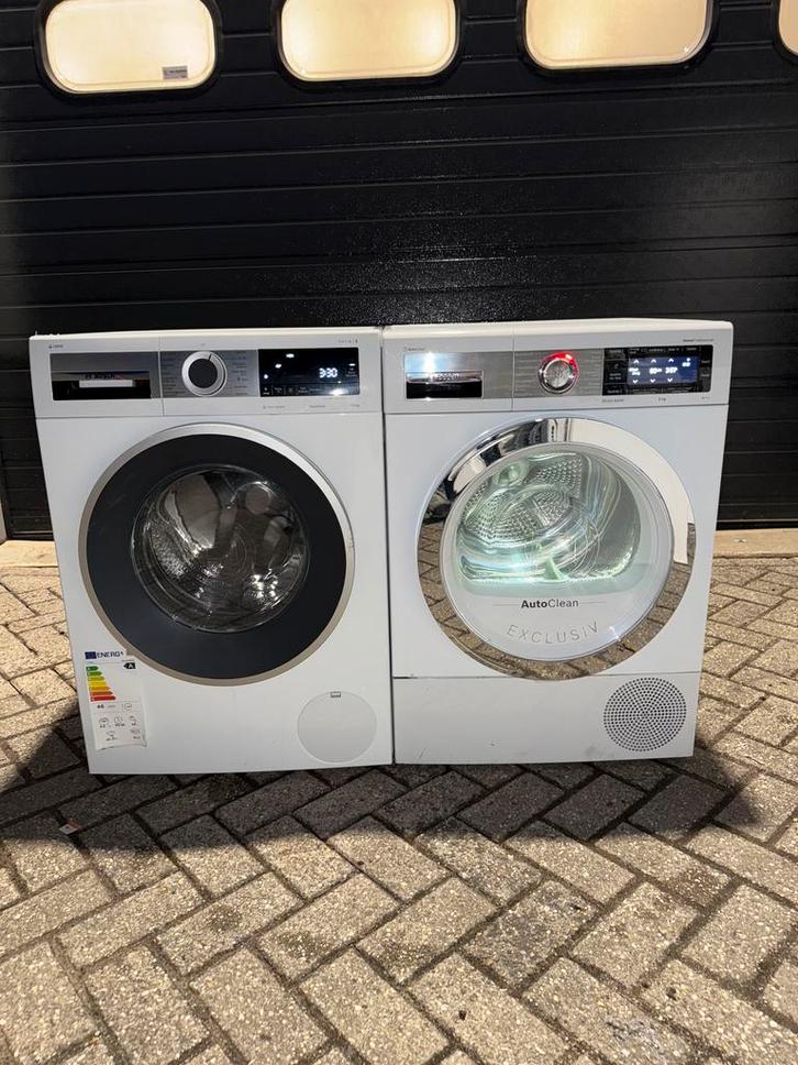 Gave Bosch 10KG IDOS Wasmachine Bosch 9KG Warmtepompdroger!, Witgoed en Apparatuur, Wasmachines, Minder dan 85 cm, 1200 tot 1600 toeren
