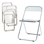 Klapstoel set van 4 Pornainen 74x46x47 cm transparant [en.ca, Huis en Inrichting, Stoelen, Verzenden, Nieuw