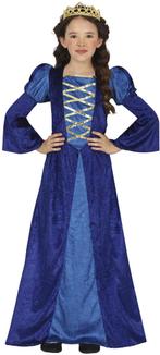 Midddeleeuwse Prinses Kostuum Blauw Meisje, Kinderen en Baby's, Carnavalskleding en Verkleedspullen, Verzenden, Nieuw