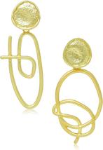 14K Vergulde Matte Vintage Statement Oorbellen - Perfect, Verzenden, Nieuw