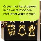 Kerstverlichting Raam Engel, Kerstbel, Rendier - 73-82cm -, Diversen, Kerst, Verzenden, Nieuw