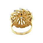 Gouden vintage entourage ring met robijn en diamant 18 krt, Ophalen of Verzenden, Nieuw