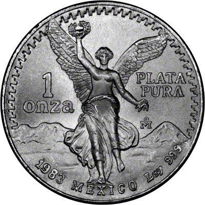 Mexican Libertad 1 oz 1983 (1.002.200 oplage), Postzegels en Munten, Munten | Amerika, Zuid-Amerika, Losse munt, Zilver, Verzenden