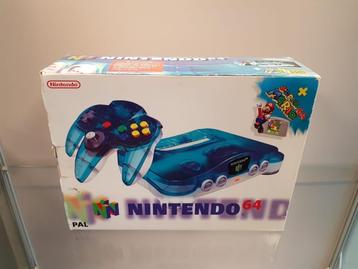 Nintendo 64 - Clear Blue + Super Mario 64 (boxed) (Ninten... beschikbaar voor biedingen