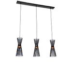 Landelijke hanglamp zwart langwerpig 3-lichts - Broom, Huis en Inrichting, Lampen | Hanglampen, Nieuw, Overige stijlen