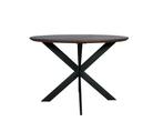 Eettafel Madison Walnut | 130 cm | Poot Black, Huis en Inrichting, Tafels | Eettafels, Ophalen of Verzenden, Nieuw