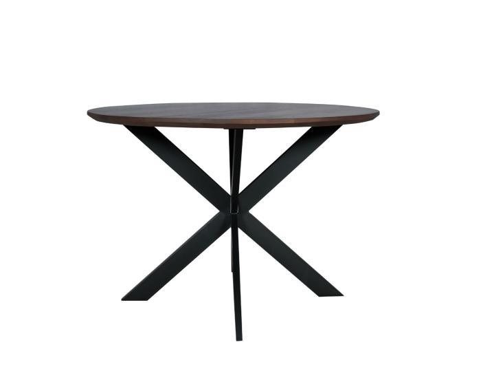 Eettafel Madison Walnut | 130 cm | Poot Black, Huis en Inrichting, Tafels | Eettafels, Nieuw, Ophalen of Verzenden