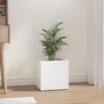 vidaXL Plantenbak 40x40x40 cm bewerkt hout wit, Verzenden, Minder dan 60 cm, Nieuw, Hout
