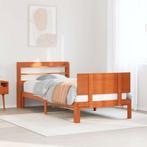 vidaXL Bedframe met hoofdeinde 2 pcs Wasbruin Massief, Verzenden, Nieuw, Bruin, Hout
