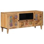 vidaXL TV-kast met lade Naturel 105 x 33,5 x 46 cm Massief, Verzenden, Nieuw