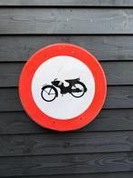 Vintage Nederlands verkeersbord – Motorfiets verboden (jaren