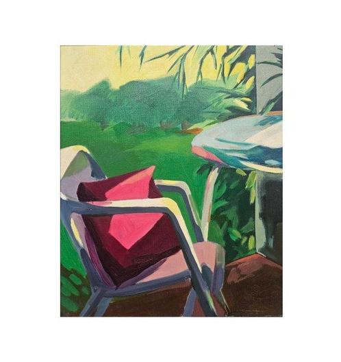 Post-impressionist School (XX) - Afternoon on the terrace, Antiek en Kunst, Kunst | Schilderijen | Klassiek