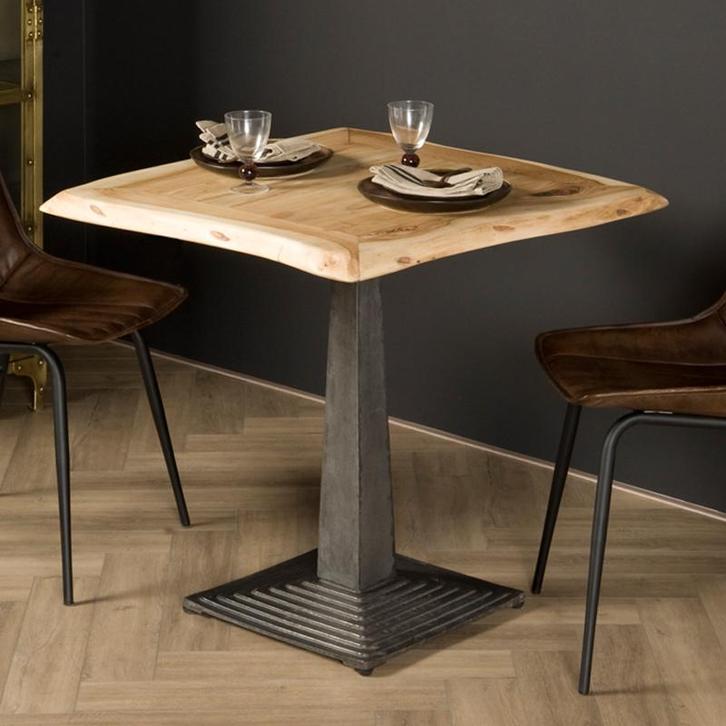 *WOONWINKEL* Tower Living Bistro Vierkante Boomstam Eettafel, Huis en Inrichting, Tafels | Eettafels, Nieuw, Verzenden