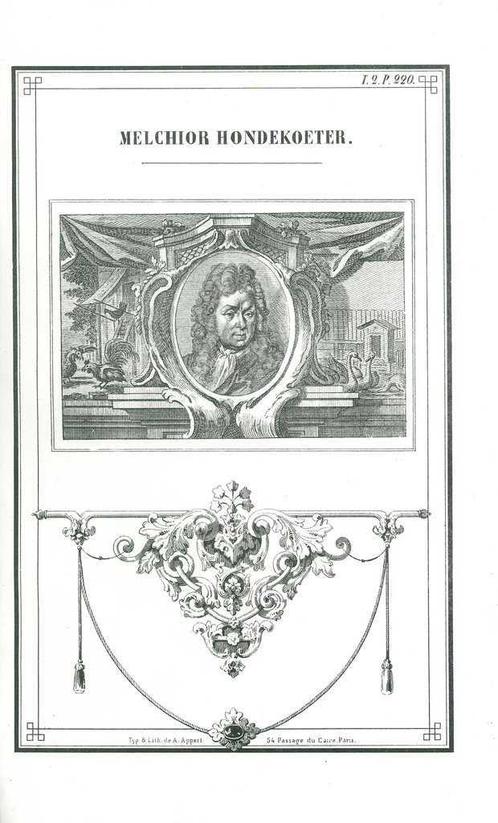 Portrait of Melchior dHondecoeter, Antiek en Kunst, Kunst | Etsen en Gravures