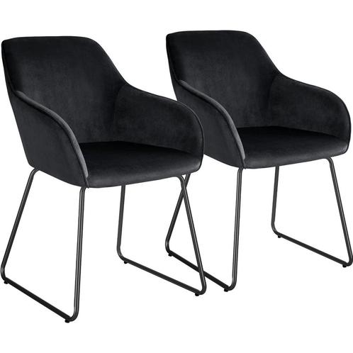 Eetkamerstoel Jeane, fluweellook, sledeonderstel - Fluweello, Huis en Inrichting, Stoelen, Verzenden