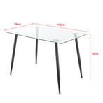 [en.casa] Glazen tafel Hyrynsalmi 75x110x70 cm zwart en tran, Nieuw, Verzenden