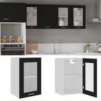 vidaXL Hangkast Lyon 40x31x60 cm bewerkt hout zwart, Huis en Inrichting, Keuken | Keukenelementen, Verzenden, Nieuw, Zwart